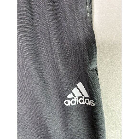 Adidas Drawstring Track Pants Mens Gray Stripes Zipper Pockets Size Large - Picture 6 of 15